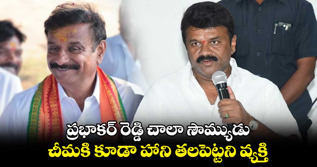 ప్రభాకర్ రెడ్డి చాలా సౌమ్యుడు.. చీమకి కూడా హాని తలపెట్టని వ్యక్తి: తలసాని