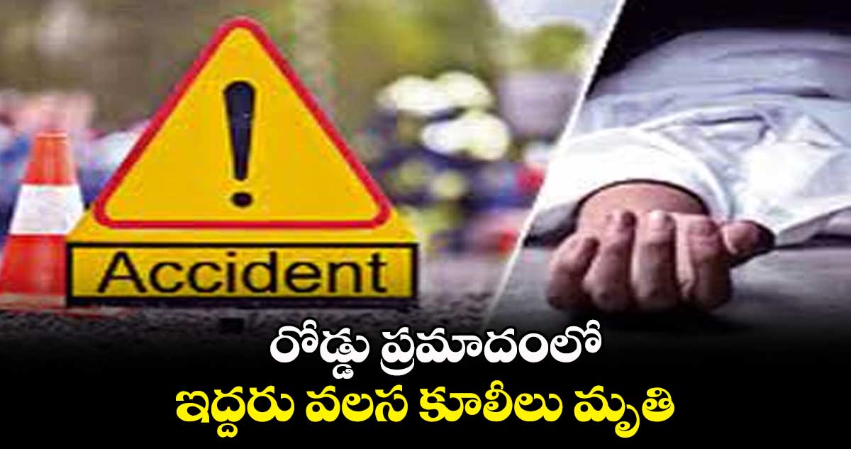 రోడ్డు ప్రమాదంలో ఇద్దరు వలస కూలీలు మృతి