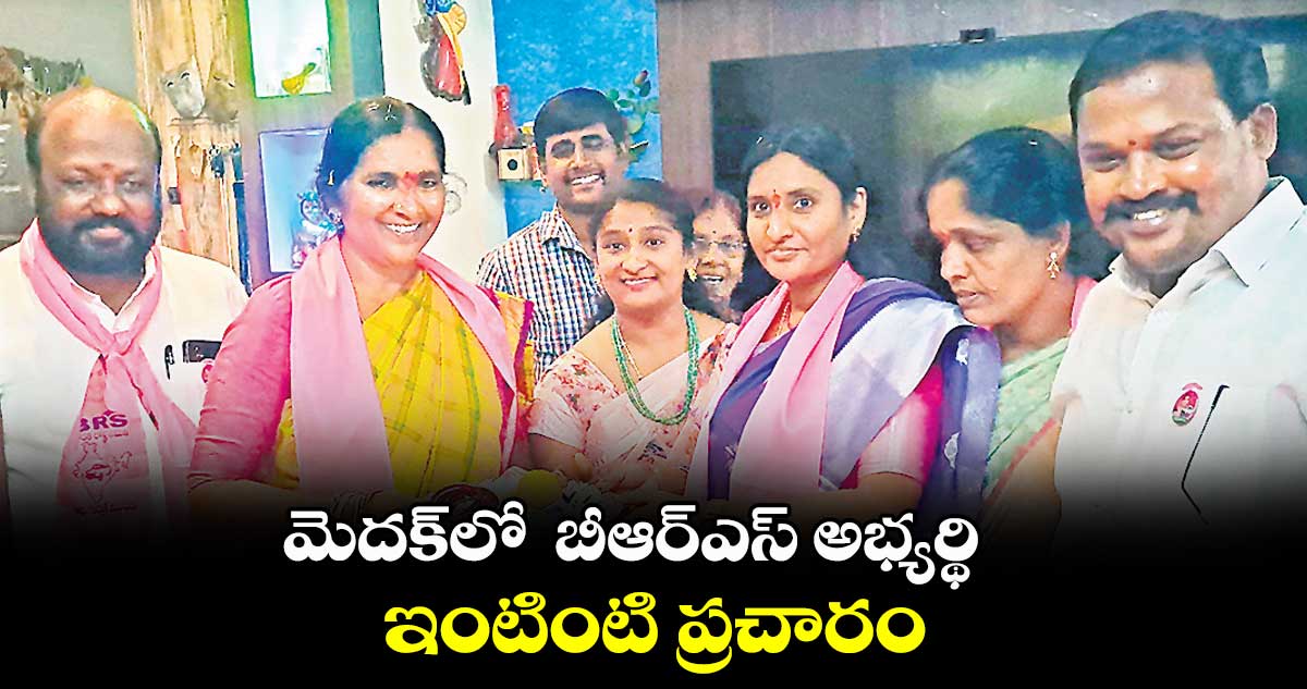 మెదక్​లో  బీఆర్​ఎస్​ అభ్యర్థి  పద్మాదేవేందర్ రెడ్డి ఇంటింటి ప్రచారం