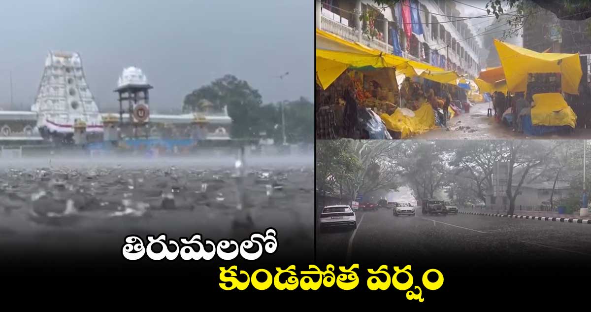తిరుమలలో కుండపోత వర్షం...