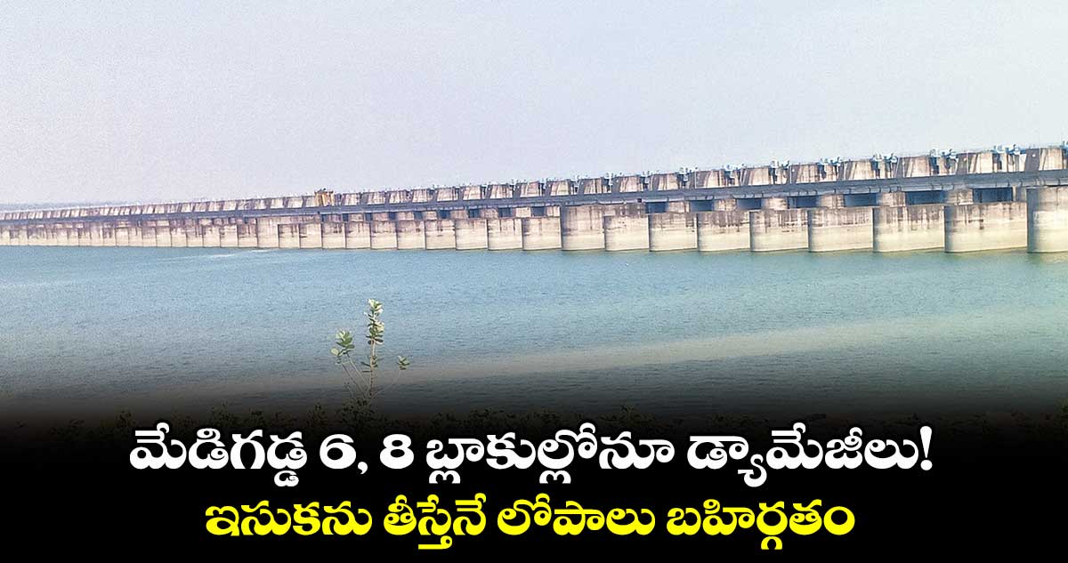 మేడిగడ్డ 6, 8 బ్లాకుల్లోనూ డ్యామేజీలు!.. ఇసుకను తీస్తేనే లోపాలు బహిర్గతం