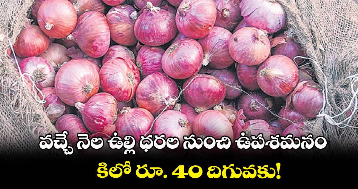 వచ్చే నెల ఉల్లి ధరల నుంచి ఉపశమనం.. కిలో రూ. 40 దిగువకు!