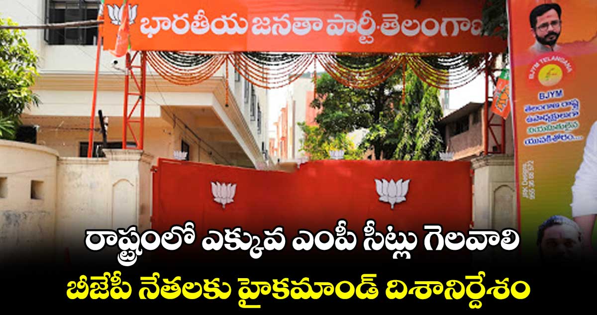 రాష్ట్రంలో ఎక్కువ ఎంపీ సీట్లు గెలవాలి .. బీజేపీ నేతలకు హైకమాండ్ దిశానిర్దేశం
