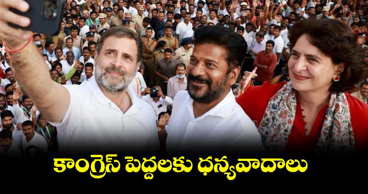 కాంగ్రెస్ పెద్దలకు ధన్యవాదాలు: రేవంత్ రెడ్డి