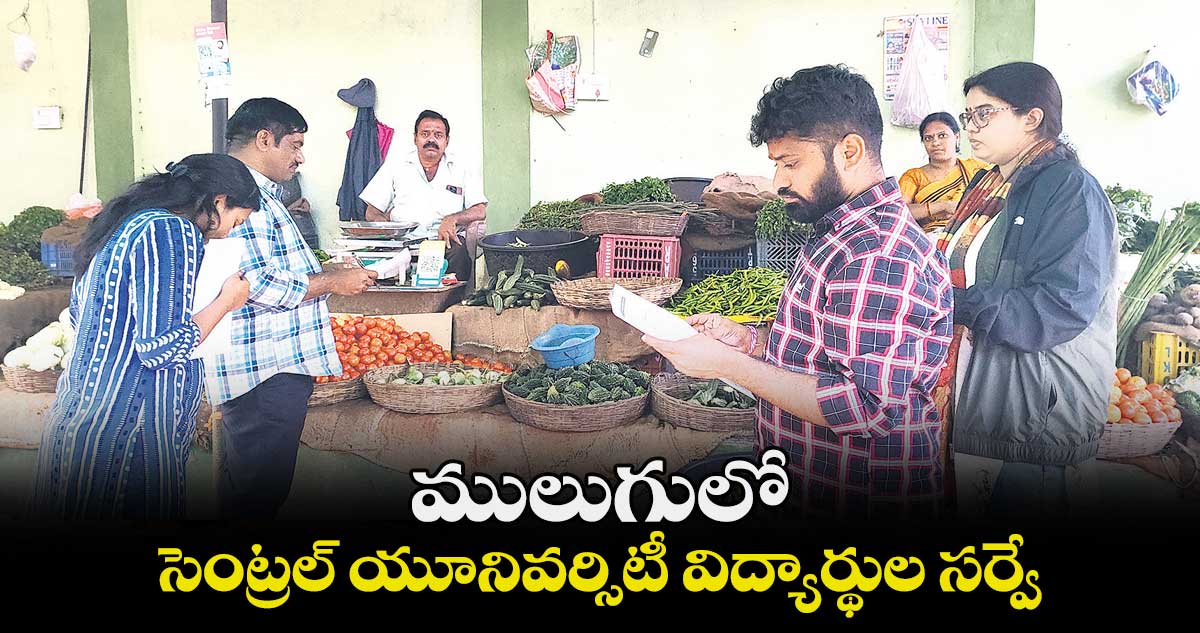 ములుగులో సెంట్రల్ యూనివర్సిటీ విద్యార్థుల సర్వే