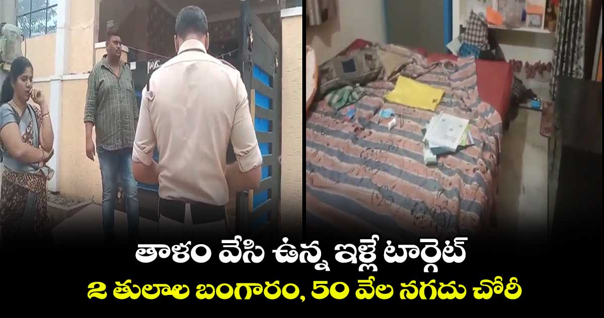 తాళం వేసి ఉన్న ఇళ్లే టార్గెట్.. 2 తులాల బంగారం, 50 వేల నగదు చోరీ