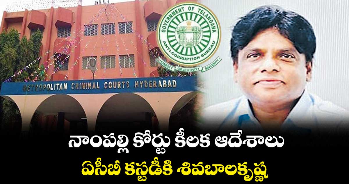 నాంపల్లి కోర్టు కీలక ఆదేశాలు.. ఏసీబీ కస్టడీకి శివబాలకృష్ణ..