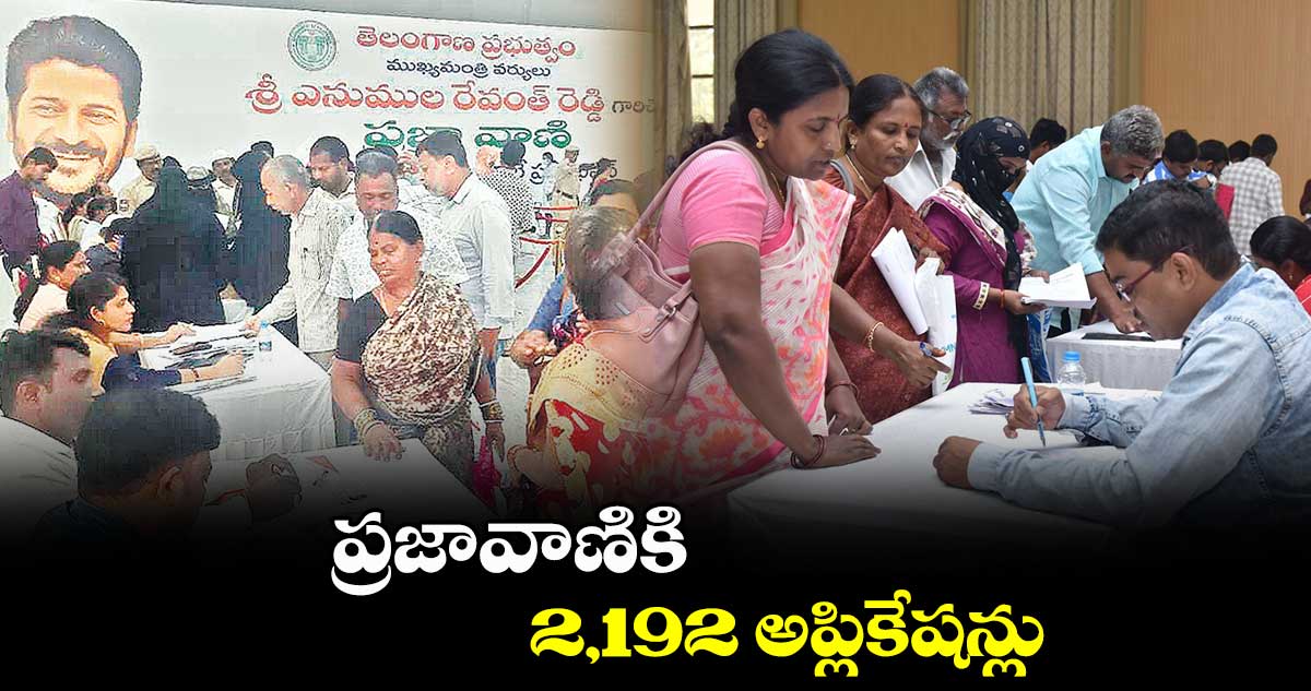 ప్రజావాణికి 2,192 అప్లికేషన్లు