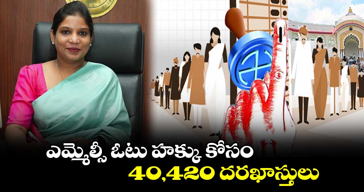  ఎమ్మెల్సీ ఓటు హక్కు కోసం 40,420 దరఖాస్తులు :  ప్రియాంక అల