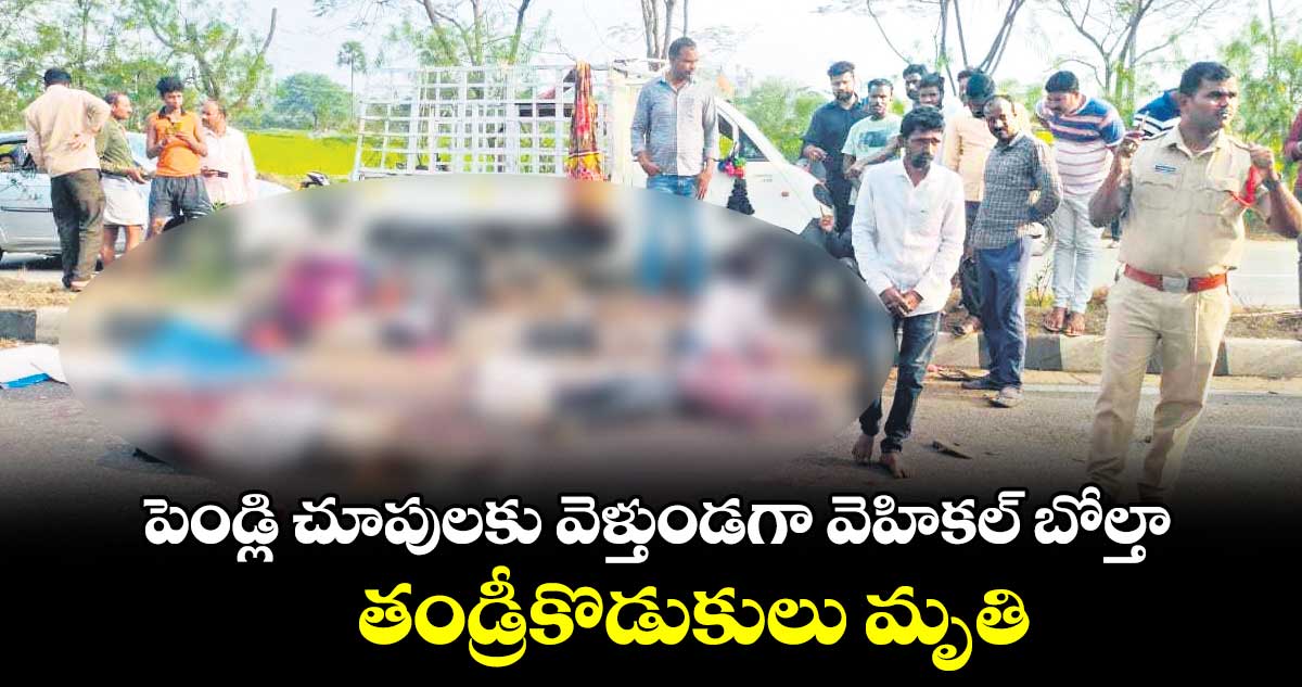 పెండ్లి చూపులకు వెళ్తుండగా వెహికల్ బోల్తా.. తండ్రీకొడుకులు మృతి