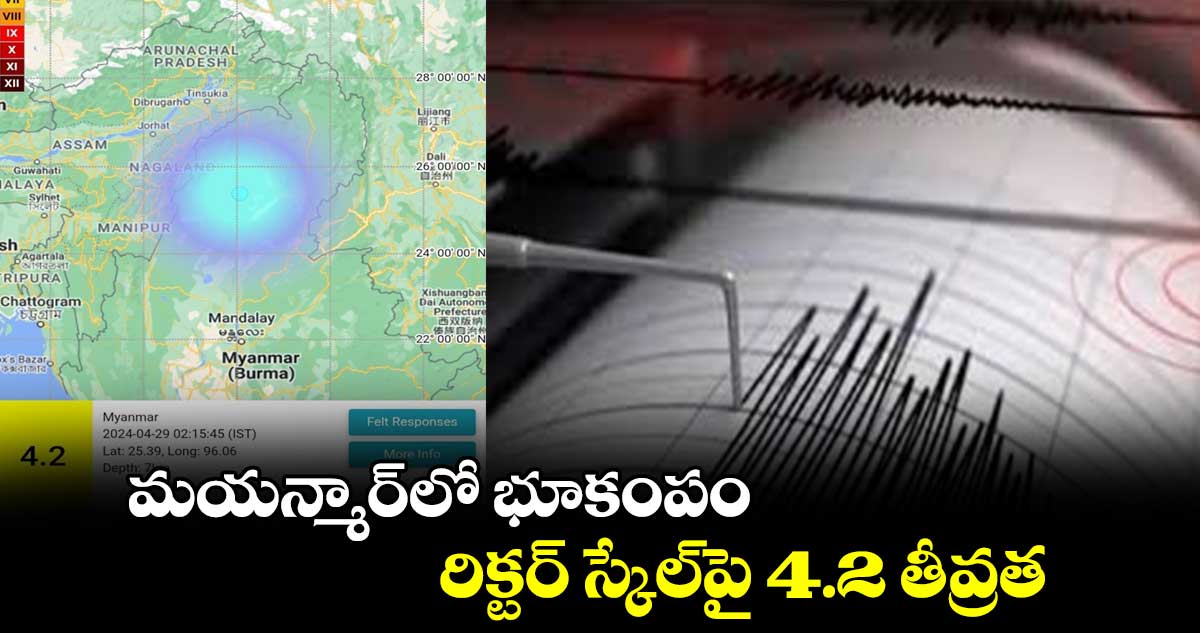 మయన్మార్‌లో భూకంపం.. రిక్టర్ స్కేల్‌పై 4.2 తీవ్రత