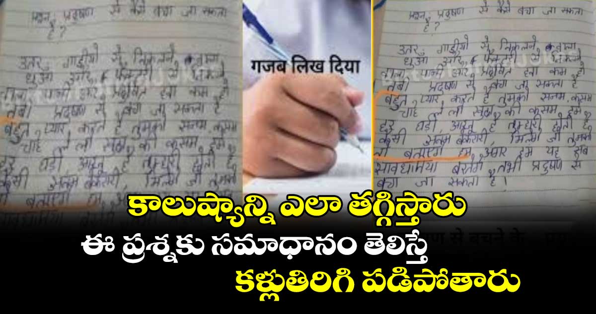 కాలుష్యాన్ని ఎలా తగ్గిస్తారు.. ఈ ప్రశ్నకు సమాధానం తెలిస్తే కళ్లుతిరిగి పడిపోతారు