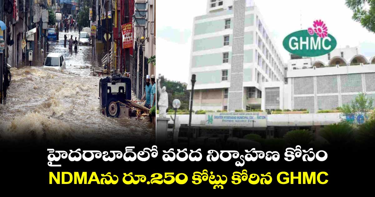 హైదరాబాద్‌లో వరద నిర్వాహణ కోసం.. NDMAను రూ.250 కోట్లు కోరిన GHMC