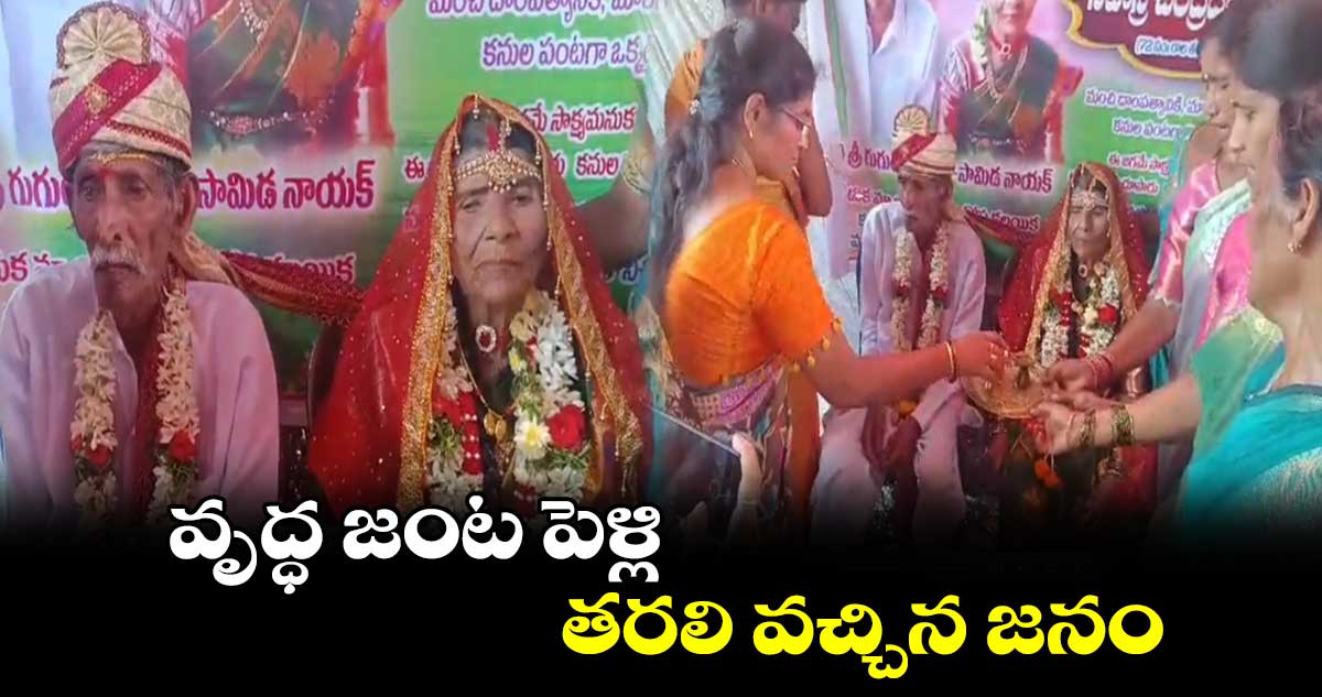 వృద్ధ జంట పెళ్లి... తరలి వచ్చిన జనం