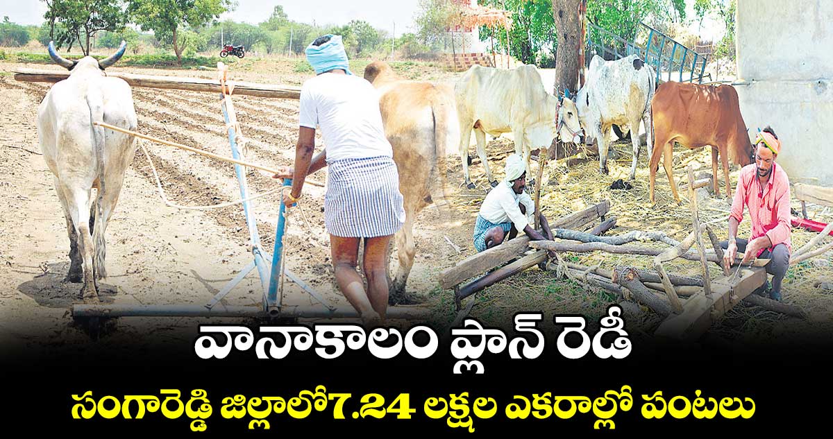 వానాకాలం ప్లాన్​ రెడీ .. సంగారెడ్డి జిల్లాలో7.24 లక్షల ఎకరాల్లో పంటలు