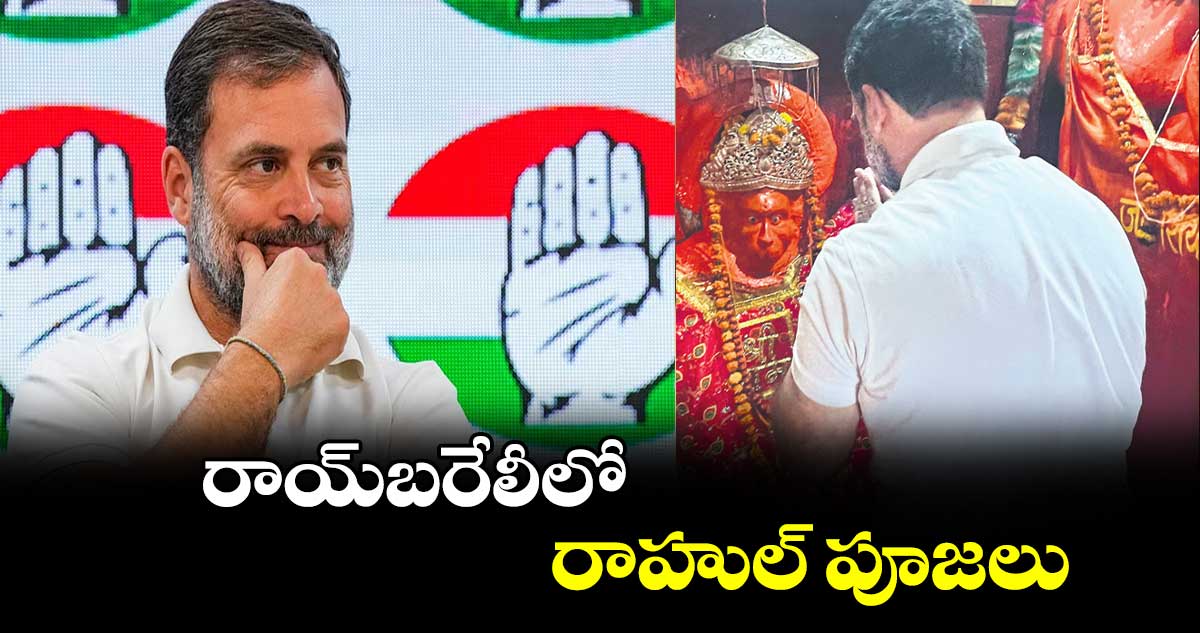 రాయ్​బరేలీలో రాహుల్ పూజలు