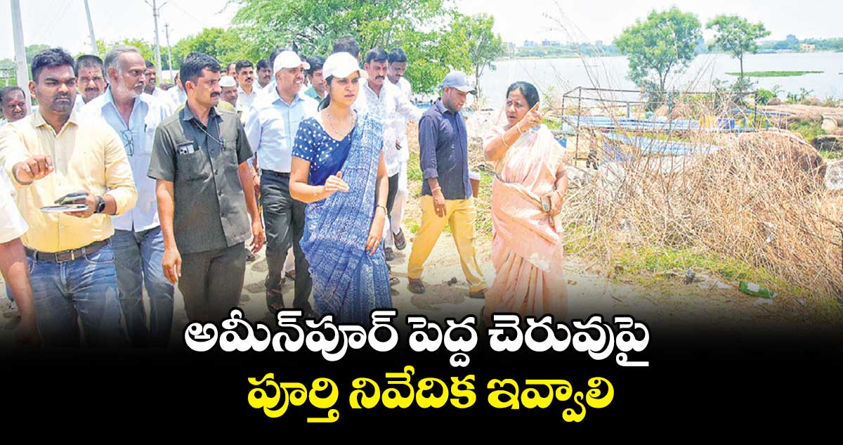 అమీన్​పూర్​ పెద్ద చెరువుపై పూర్తి నివేదిక ఇవ్వాలి : కలెక్టర్​ క్రాంతి