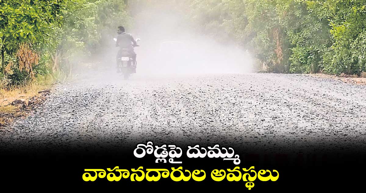 రోడ్లపై దుమ్ము..వాహనదారుల అవస్థలు 