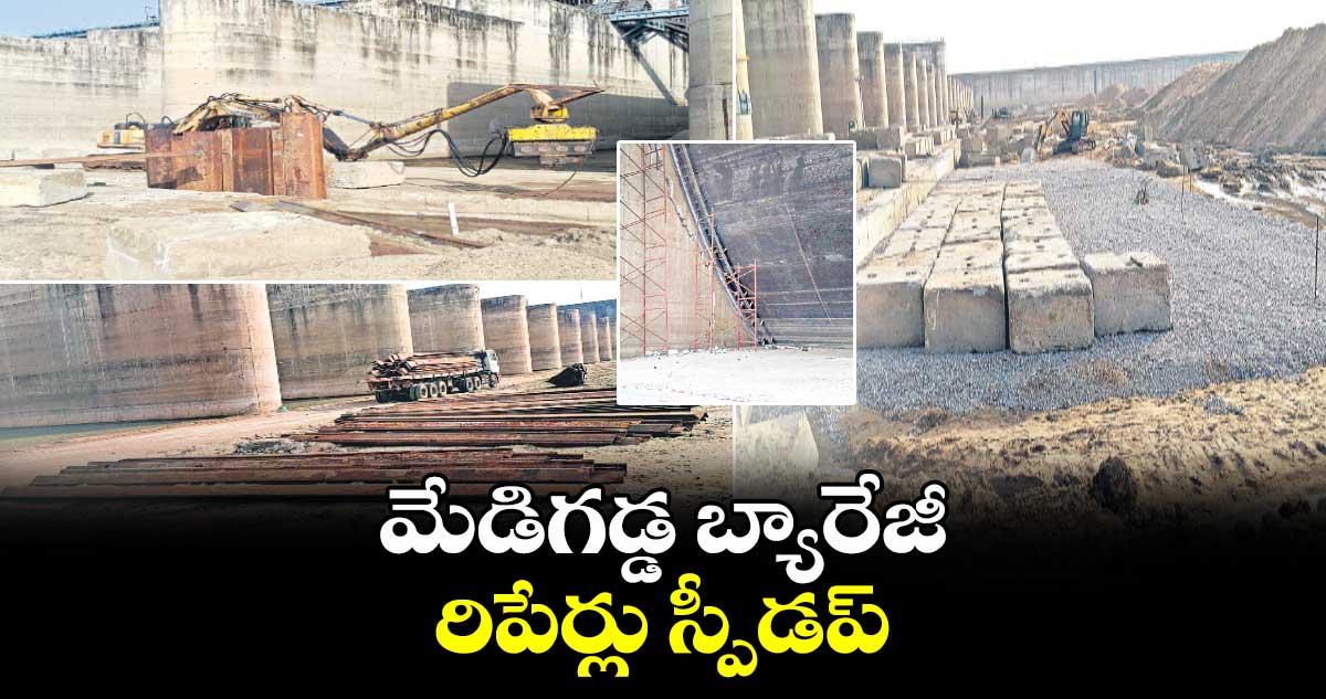 మేడిగడ్డ బ్యారేజీ రిపేర్లు స్పీడప్