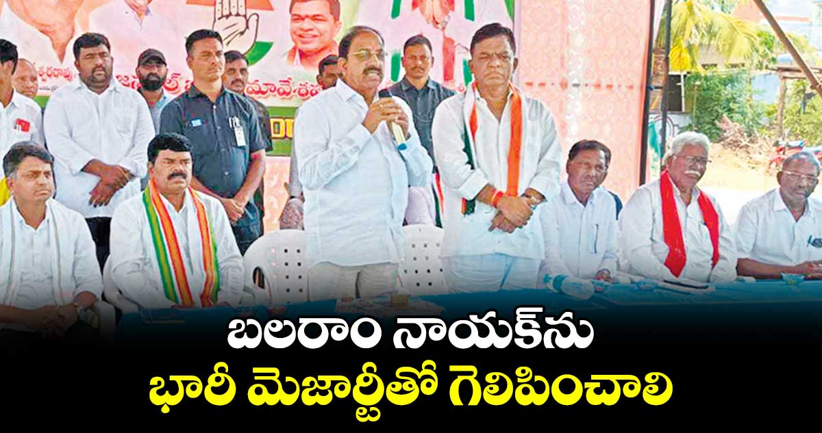 బలరాం నాయక్ను భారీ మెజార్టీతో గెలిపించాలి : మంత్రి తుమ్మల నాగేశ్వరరావు