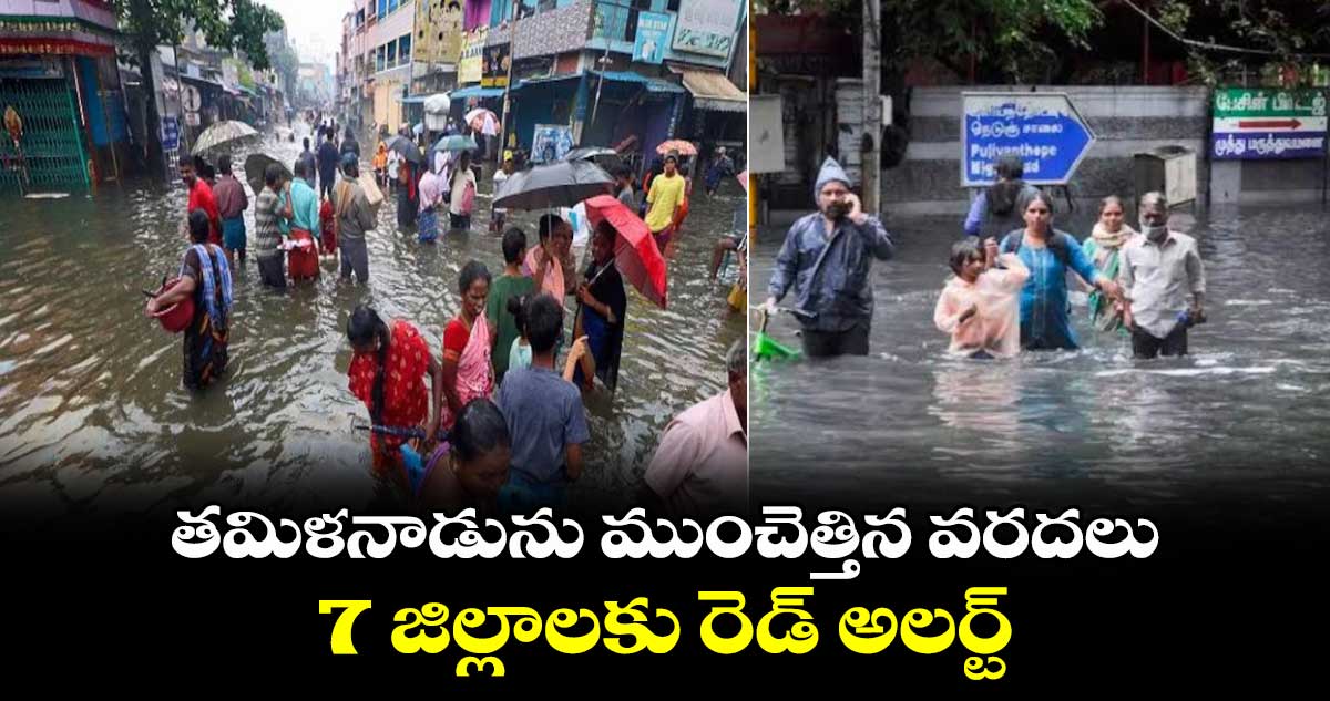 తమిళనాడును ముంచెత్తిన వరదలు.. 7 జిల్లాలకు రెడ్​ అలర్ట్​