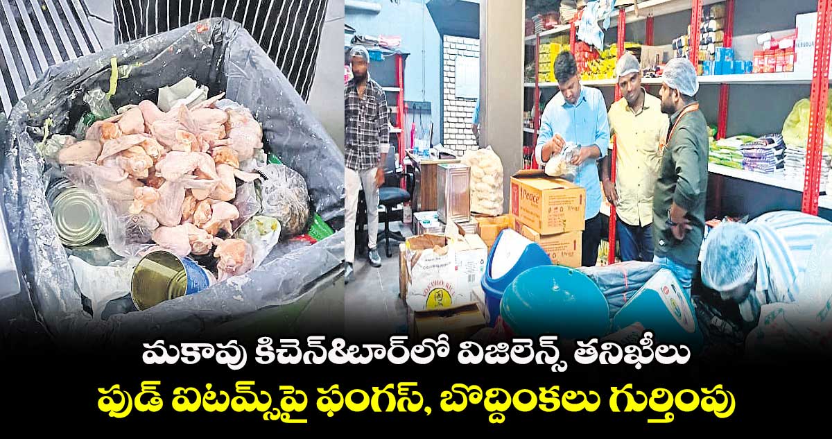 మకావు కిచెన్&బార్లో విజిలెన్స్ తనిఖీలు.. ఫుడ్ ఐటమ్స్పై ఫంగస్, బొద్దింకలు గుర్తింపు