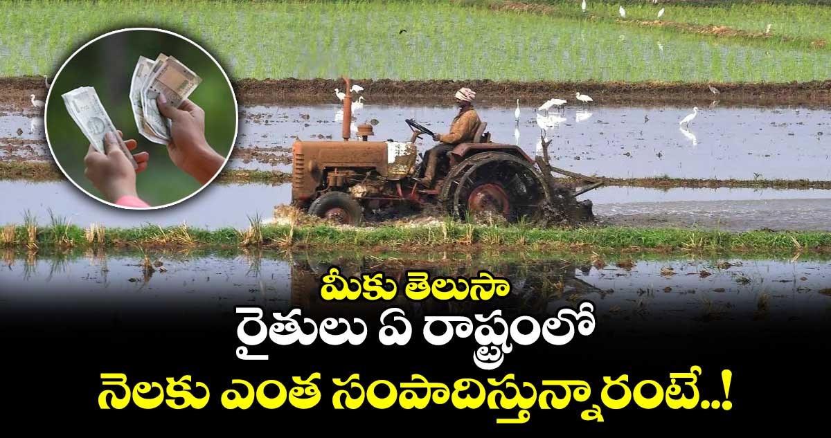 మీకు తెలుసా: రైతులు ఏ రాష్ట్రంలో నెలకు ఎంత సంపాదిస్తున్నారంటే..!