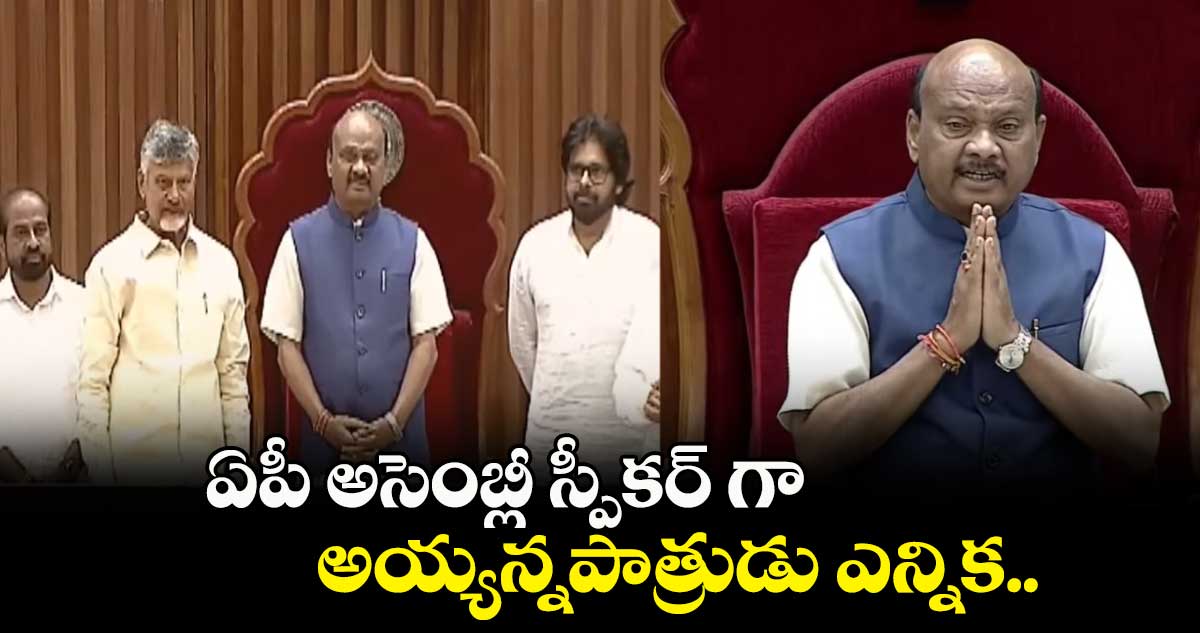 ఏపీ అసెంబ్లీ స్పీకర్ గా అయ్యన్నపాత్రుడు ఎన్నిక..