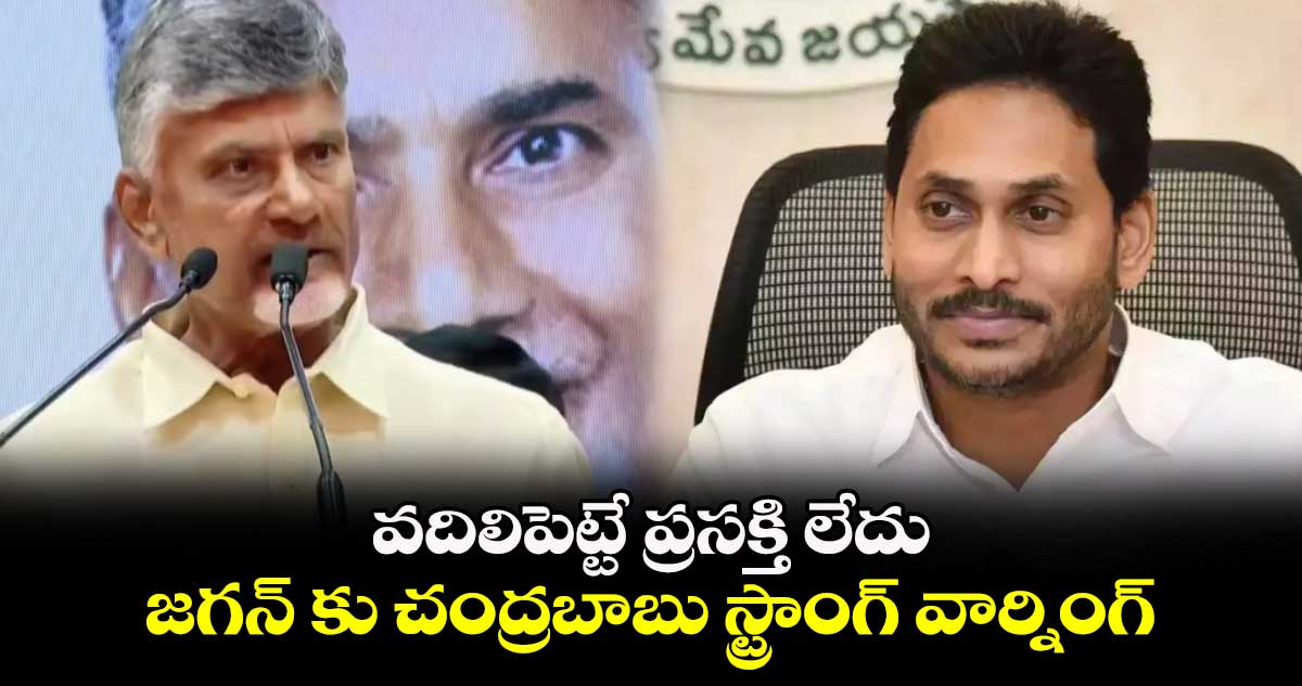 వదిలిపెట్టే ప్రసక్తి లేదు..  జగన్ కు చంద్రబాబు స్ట్రాంగ్ వార్నింగ్.. 