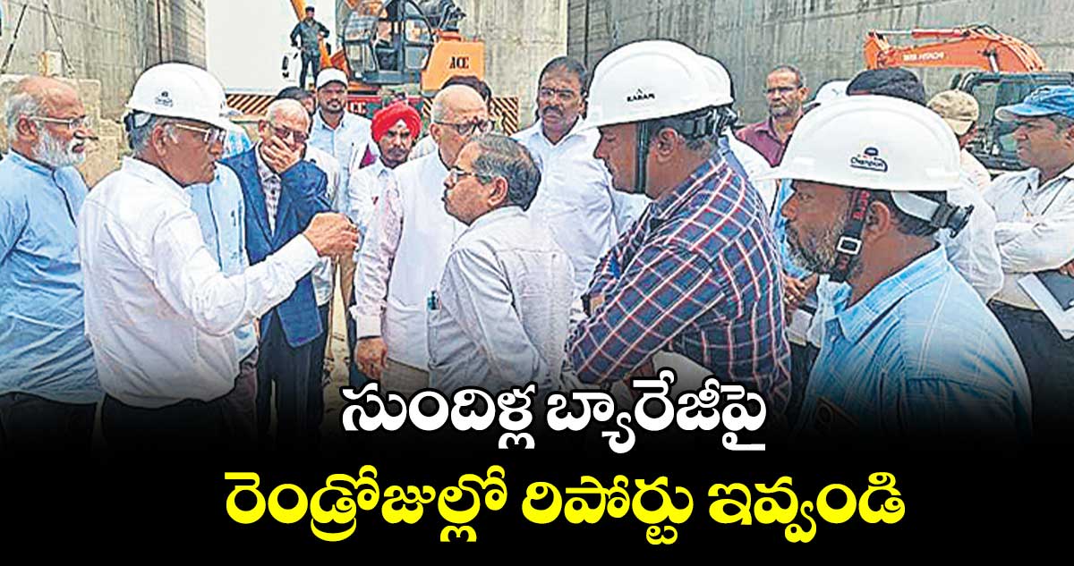 సుందిళ్ల బ్యారేజీపై రెండ్రోజుల్లో రిపోర్టు ఇవ్వండి