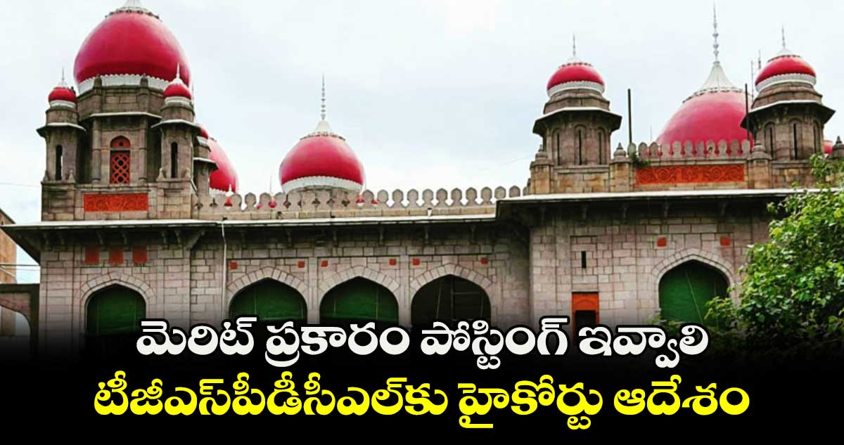 మెరిట్ ప్రకారం పోస్టింగ్ ఇవ్వాలి : టీజీఎస్పీడీసీఎల్కు హైకోర్టు ఆదేశం