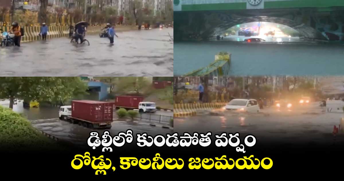 ఢిల్లీలో కుండపోత వర్షం.. రోడ్లు, కాలనీలు జలమయం