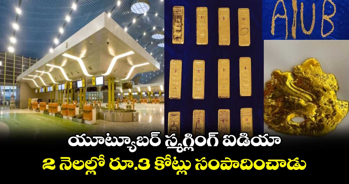 యూట్యూబర్ స్మగ్లింగ్ ఐడియా.. 2 నెలల్లో రూ.3 కోట్లు సంపాదించాడు