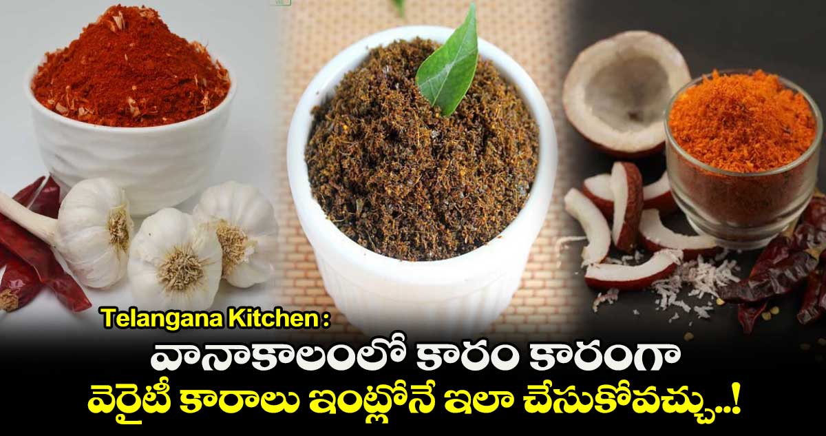 Telangana Kitchen : వానాకాలంలో కారం కారంగా.. వెరైటీ కారాలు ఇంట్లోనే ఇలా చేసుకోవచ్చు..!