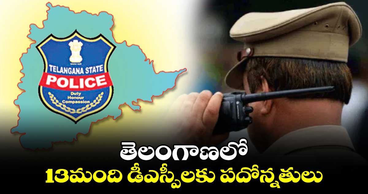 తెలంగాణలో13మంది డీఎస్పీలకు పదోన్నతులు 