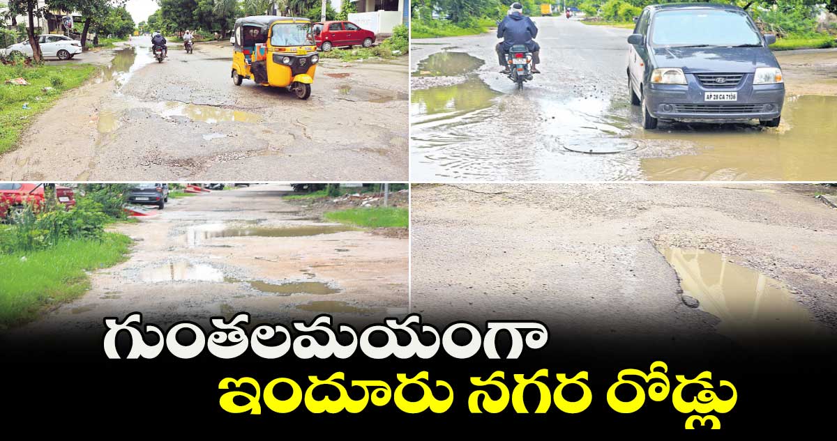 గుంతలమయంగా ఇందూరు నగర రోడ్లు 