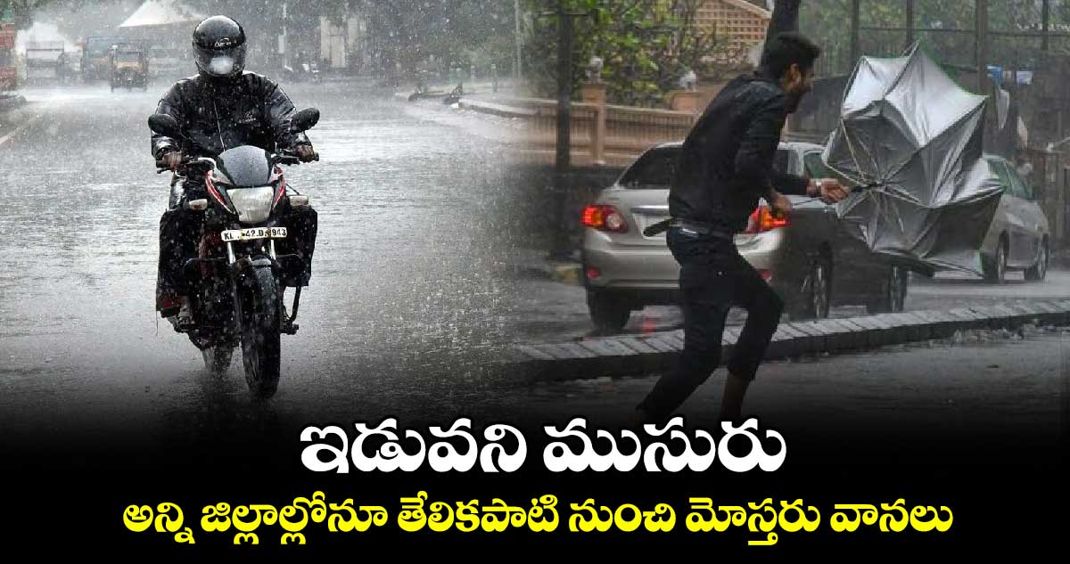 ఇడువని ముసురు.. అన్ని జిల్లాల్లోనూ తేలికపాటి నుంచి మోస్తరు వానలు