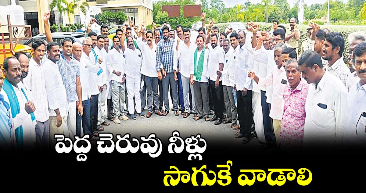 పెద్ద చెరువు నీళ్లు  సాగుకే వాడాలి : రైతులు