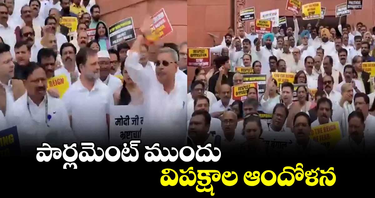 పార్లమెంట్ ముందు విపక్షాల ఆందోళన