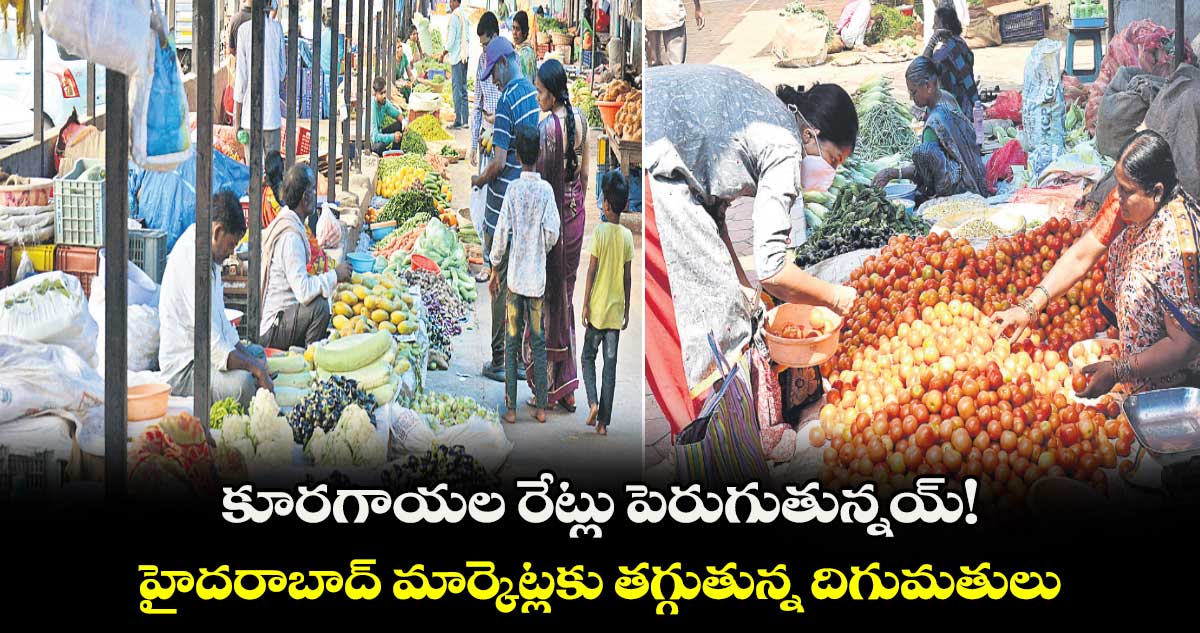 కూరగాయల రేట్లు పెరుగుతున్నయ్! హైదరాబాద్ మార్కెట్లకు తగ్గుతున్న దిగుమతులు