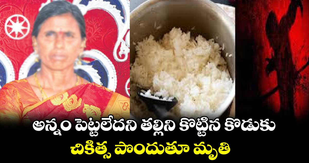 అన్నం పెట్టలేదని తల్లిని కొట్టిన కొడుకు.. చికిత్స పొందుతూ మృతి