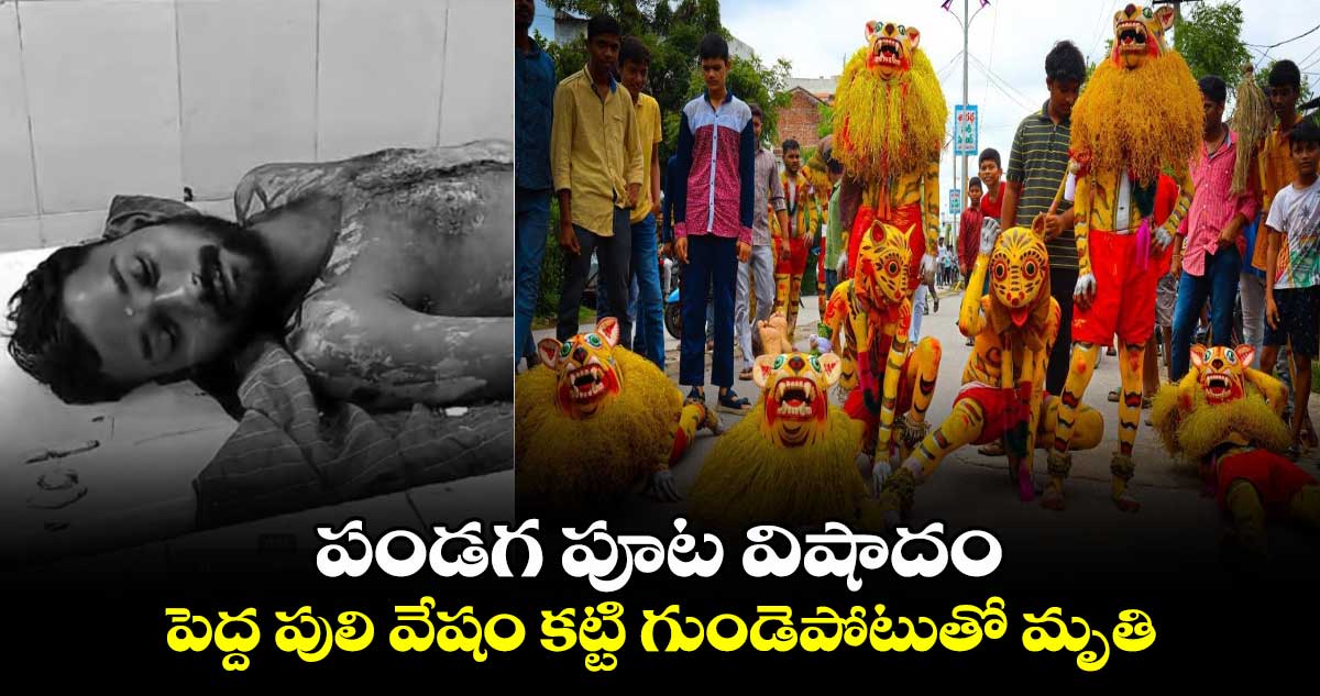 పండగ పూట విషాదం : పెద్ద పులి వేషం కట్టి గుండెపోటుతో మృతి