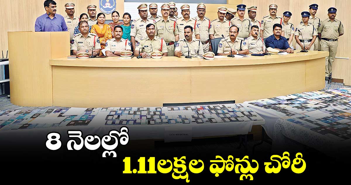 తెలంగాణ రాష్ట్రంలో 8 నెలల్లో 1.11 లక్షల ఫోన్లు చోరీ