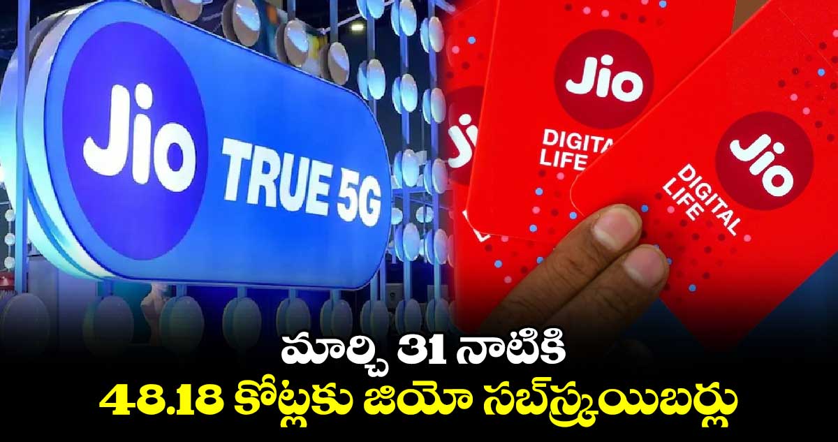 మార్చి 31 నాటికి 48.18 కోట్లకు జియో సబ్‌‌‌‌స్క్రయిబర్లు