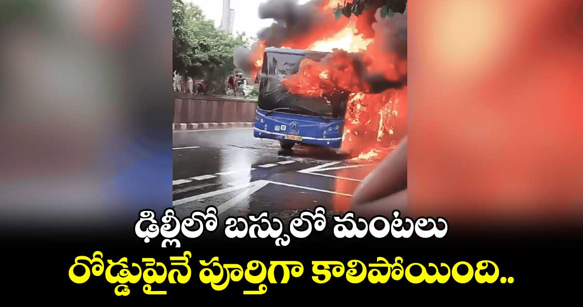 ఢిల్లీలో బస్సులో మంటలు.. రోడ్డుపైనే పూర్తిగా కాలిపోయింది.. 