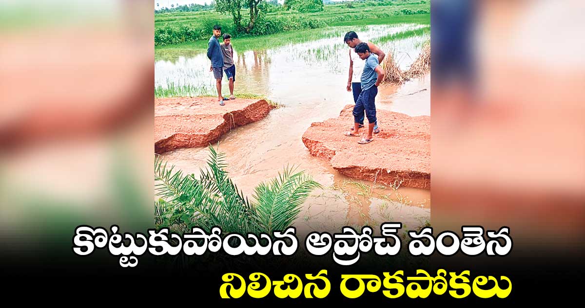 కొట్టుకుపోయిన అప్రోచ్ వంతెన.. నిలిచిన రాకపోకలు