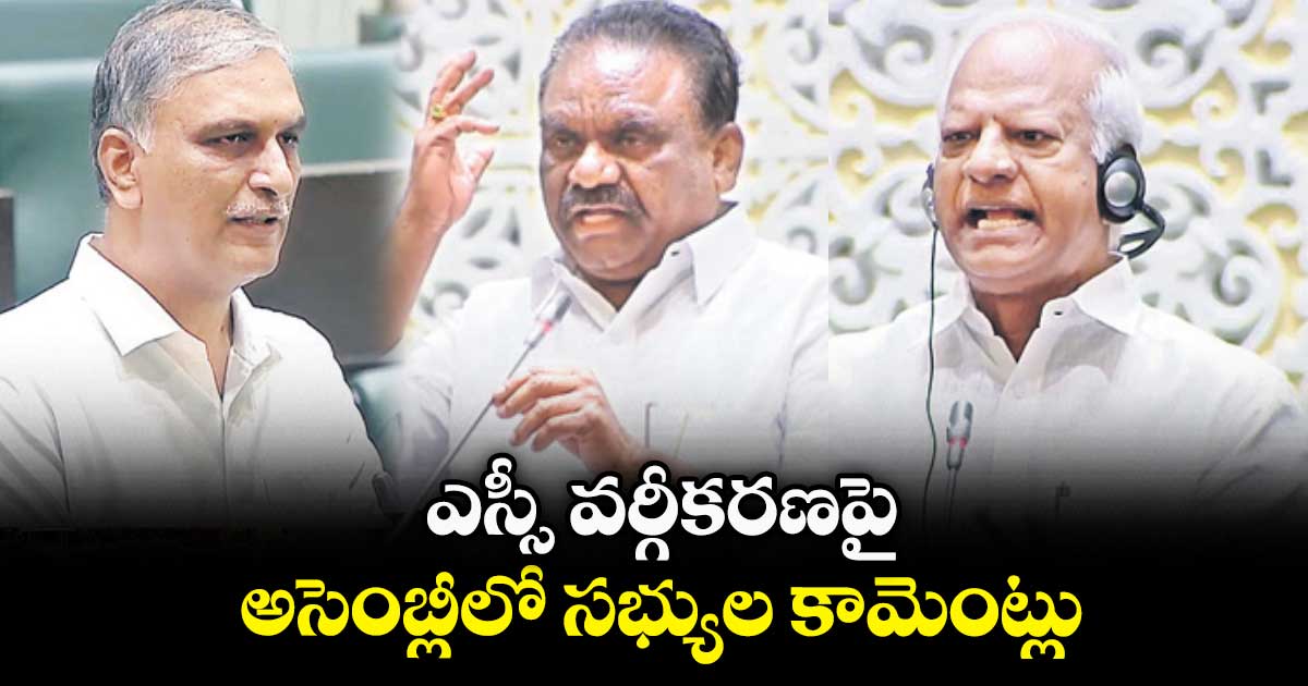 ఎస్సీ వర్గీకరణపై అసెంబ్లీలో సభ్యుల కామెంట్లు