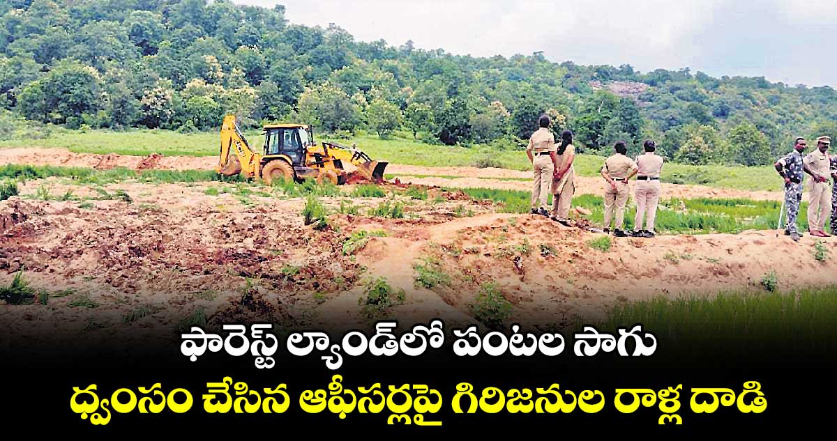 ఫారెస్ట్‌‌‌‌‌‌‌‌ ల్యాండ్‌‌‌‌‌‌‌‌లో పంటల సాగు.. ధ్వంసం చేసిన ఆఫీసర్లపై గిరిజనుల రాళ్ల దాడి