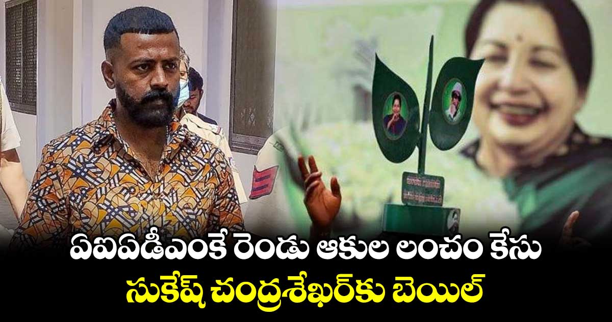 ఏఐఏడీఎంకే రెండు ఆకుల లంచం కేసు.. సుకేష్ చంద్రశేఖర్‌కు బెయిల్