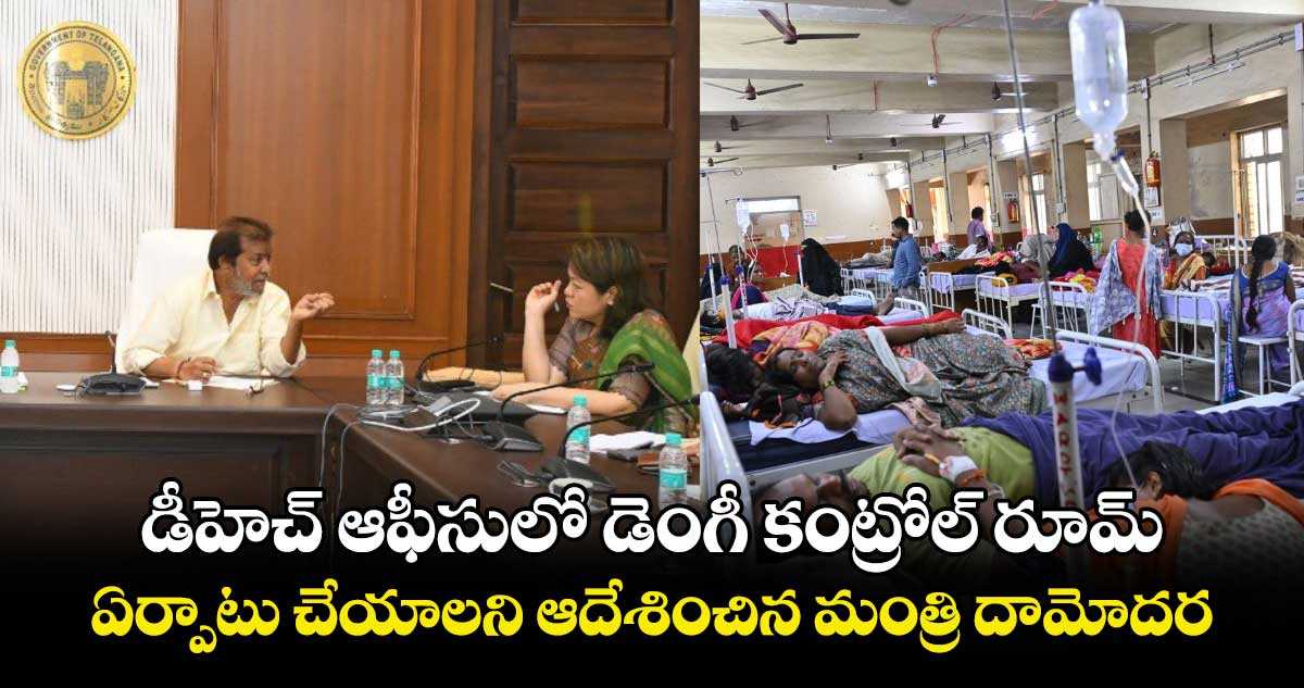 డీహెచ్‌‌‌‌ ఆఫీసులో డెంగీ కంట్రోల్ రూమ్ ఏర్పాటు చేయాలని ఆదేశించిన మంత్రి దామోదర